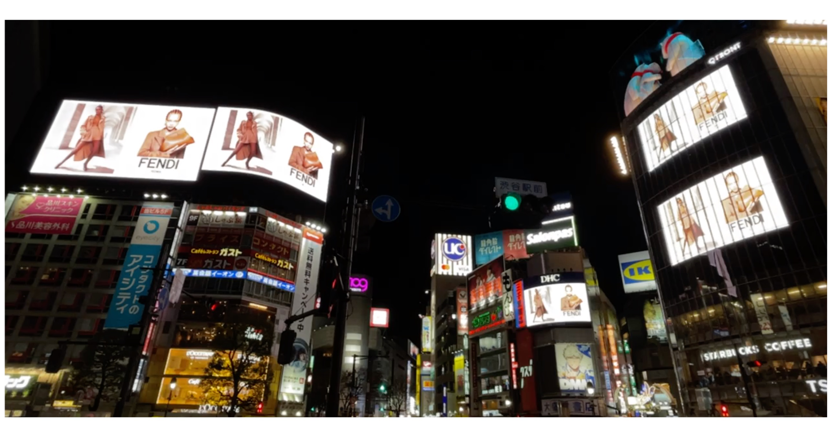 Fendi 渋谷スクランブル交差点の屋外ビジョンをジャック Space Media 全国のoohメディアと最新oohニュースの総合情報サイト